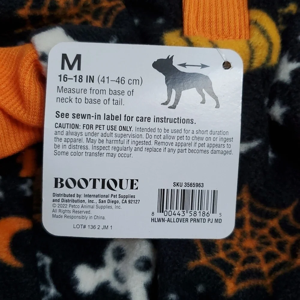 Bootique Halloween Allover Printed Fleece Themed Dog Hoodie